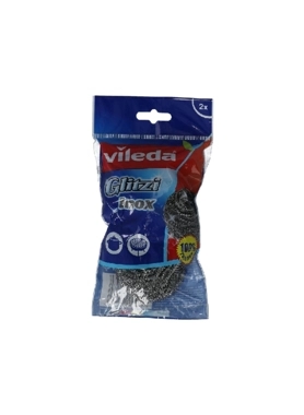 VILEDA SCOURER STAINLESS STEEL SPRAL 2PC