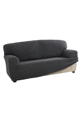 Sofa Skin - Niagara 3-Seater Stretchable and Elegant Design Sofa Cover Dark Grey 180-230 cm