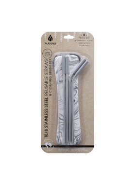 MANNA STRAW 6PCS. TIP&BRUSH CLNR KIT GRY
