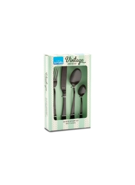 AMEFA VINTAGE 24-PIECE CUTLERY SET BLACK