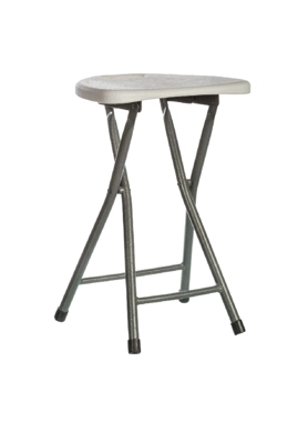 Living Accents - Steel and Polypropylene Blow Mold Folding Chair White and Silver 47 x 32 x 28 cm