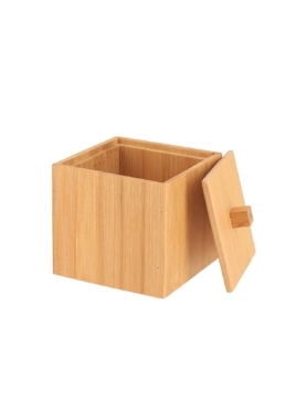 TENDANCE COTTON BOX W/BAMBOO LID BROWN