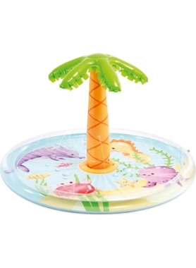 Intex - Inflatable Kiddie Pool with Palm Tree Spray Multicolour 173 x 104 cm