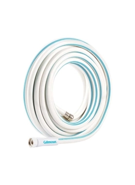 Gilmour - Marine and RV PVC Garden Hose White and Blue 1/2inch x 7.62m