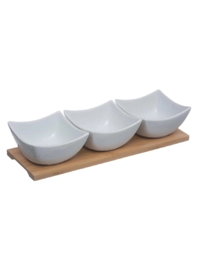 APPETIZER SET BAMBOO WHITE 4P