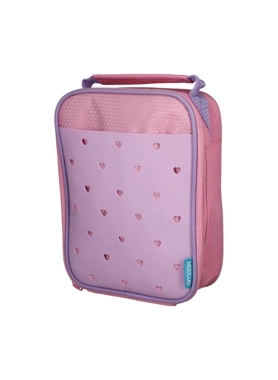 Smash - Charm Zipper Closure Lunch Bag Pink and Purple 9 x 17.5 x 24 cm