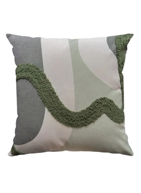 BELCHIOR CUSHION EMBROIDRY GREEN 43x43CM