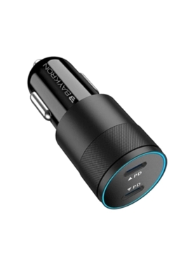 BAYKRON CAR CHARGER W/2 USB-C PORTS BLK
