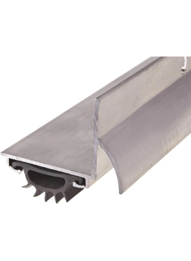 Frost King - L-Shaped Drip Cap with Vinyl Insert Door Bottom Silver 1-3/8 x 36 Inch