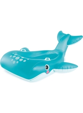 Intex - Whale Ride-On Inflatable Pool Float Blue and White 18 x 50 x 60 Inch