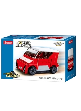 SLUBAN 55PC P BACK E CAR BUILD BLOCK RED