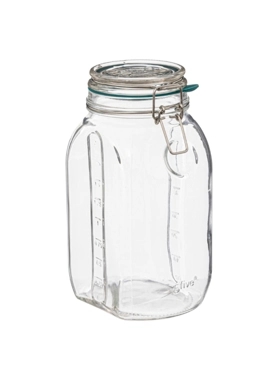 Five Simply Smart - Jarro Glass Jar with Clip Closure Clear and Green 2 L