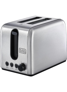 B&D TOASTER STAINLESS STEEL 2SLICE 1050W