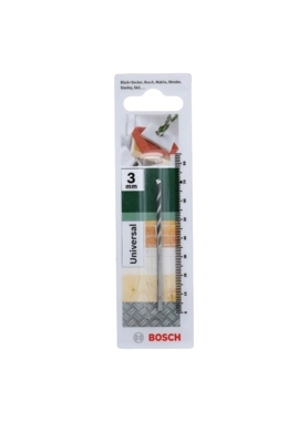 Bosch - Impact-Resistant Multi-Purpose Drill Bit Silver and Black 3 x 70mm JE2 609 255