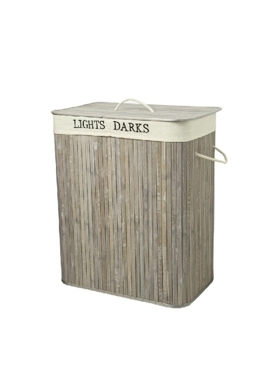 HONEYBEE RECT. LAUDRY HAMPER W/LID GREY