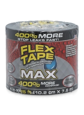 FLEX SEAL RUBBERIZED TAPE BLACK 4"X7.62M