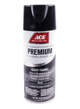 ACE SPRAY PAINT ENAMEL GLOSS BLACK 355ML