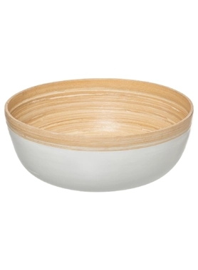 FIVE BAMBOO SALAD BOWL 30CM WHITE/BEIGE