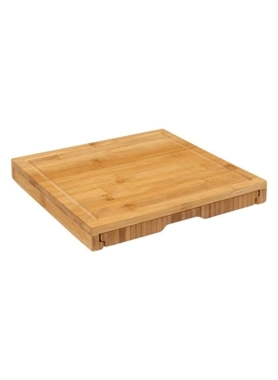 Secret de Gourmet - 5-Piece Bamboo Cheese Set Beige and Silver 30 x 30 cm