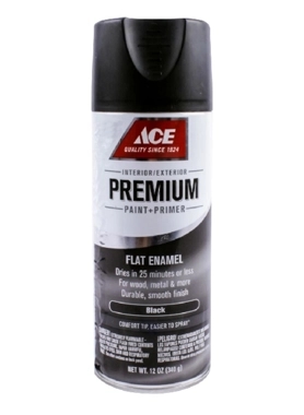 ACE SPRAY PAINT ENAMEL FLAT BLACK 355ML