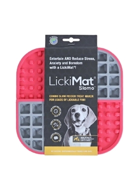 LICKIMAT SLOMO DOG FEEDER PINK & GRAY