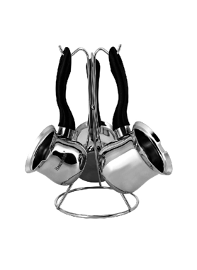 HASCEVHER 3PC SS COFFEE POT SET W/STAND