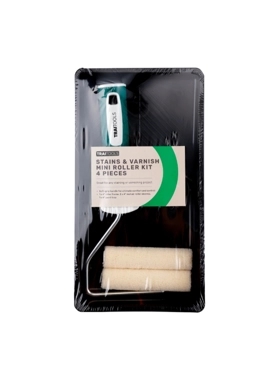Traitools - Stain and Varnish Soft-Grip Mini Roller Kit Multicolour 6 x 16 x 29 cm