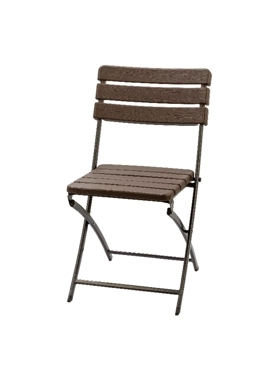 Living Accents - 1-Seater Durable Lightweight Armless Folding Chair Brown 55 x 46 x