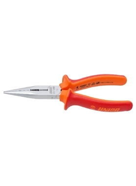 Unior - Comfortable and Long Nose Plier with 3-Functions Red and Orange 1.22 x 6.69 x 2.36 Inch