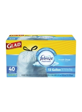 GLAD TALL KITCHEN BAGS 49L 40PK
