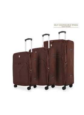 TUCCI TRIPLETTA LUGGAGE 3PC SET SOFT BRN