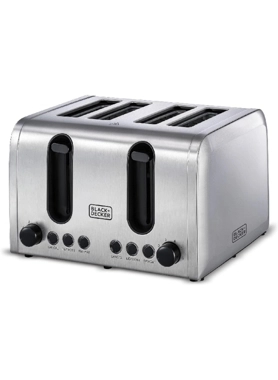 B&D TOASTER STAINLESS STEEL 4SLICE 1050W