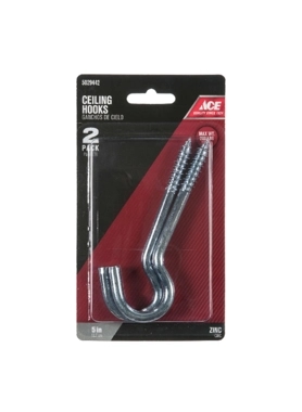 ACE CEILING HOOK SILVER 4-9/16" 2PC