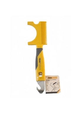 Traitools - Multifunction Roller and Brush Cleaner Yellow and Grey 1.7 x 6.9 x 25 cm