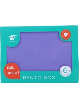 Tiny Wheel - 6-Compartment Bento Box for Kids Purple and Green 5.5 x 22 x 16 cm