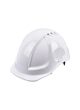 Tactix - ABS Vented Impact Resistant Work Protection Safety Helmet White 17 x 28 x 28 cm