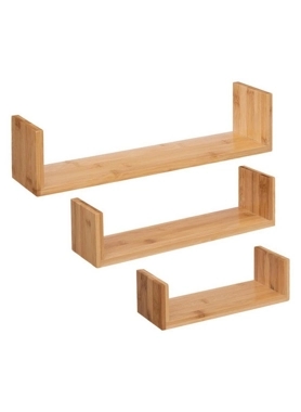 5 SIMPLY SMART WALL SHLF EDGE BAMBOO 3PC