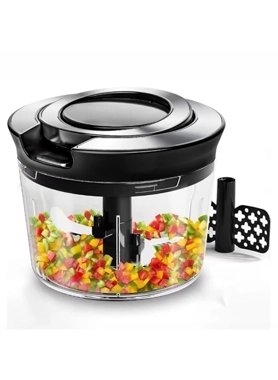 Parfait - Stainless Steel Pull Chopper Clear and Black 900 ml