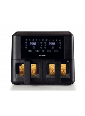 Ariete - 2400W Double Glass Basket Air Fryer Black 9 Liter
