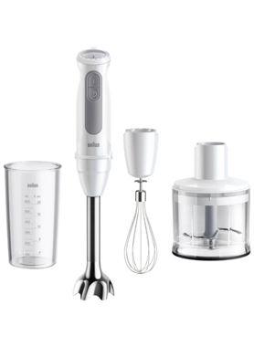 Braun - 1000W MultiQuick 5 21-Speed All-in-One Hand Blender White and Grey 500ml