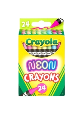 CRAYOLA BRIGHT NEON COLOR CRAYONS 24PCS