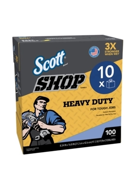 SCOTT CLEANING TOWELS H.DUTY 100PK BLUE