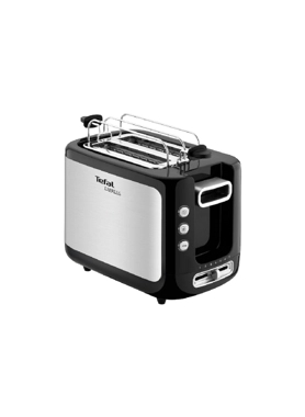 TEFAL 850W 2SLICE TOASTER SILVER & BLACK