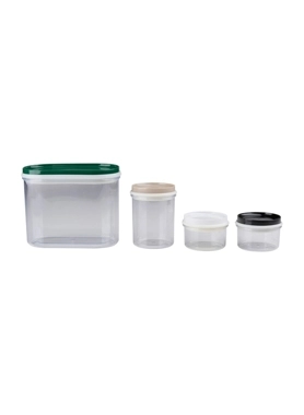 Alpina - 4-Piece Plastic Food Storing Containers Multicolour 11.5 x 21 x 21 cm