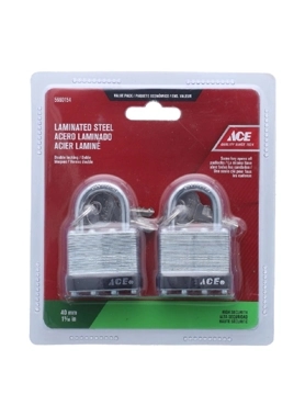 ACE PADLOCK 2PCS 40MM 1.56IN LAMINATD