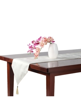 Reve - Patterned Elegant Table Runner White and Gold 33 x 180 cm