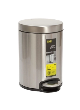 EKO TRASH CAN 5L SOFT CLOSING SILVER