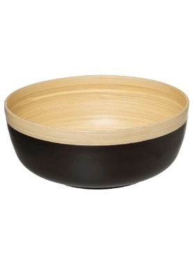 FIVE BAMBOO SALAD BOWL 30CM BLACK/BEIGE