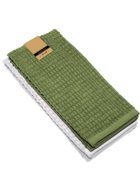 RIVIERA 2PC KTCHN TOWEL 100% CTN GREEN