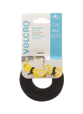 VELCRO ONE WRP THIN TS20X2/5CM 25 T BLK